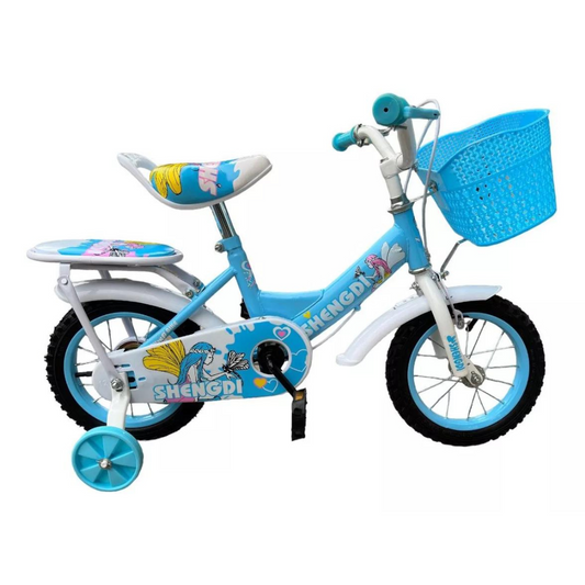 Bicicleta Infantil Con Canasto Y Ruedas De Apoyo